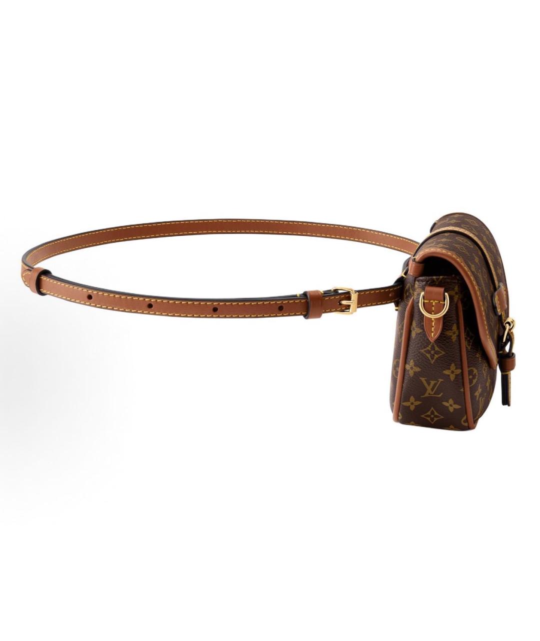 LOUIS VUITTON Коричневая кожаная поясная сумка, фото 2
