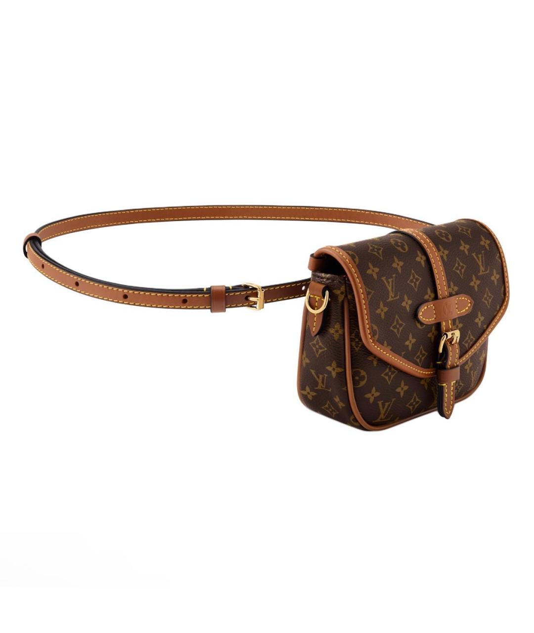 LOUIS VUITTON Коричневая кожаная поясная сумка, фото 1