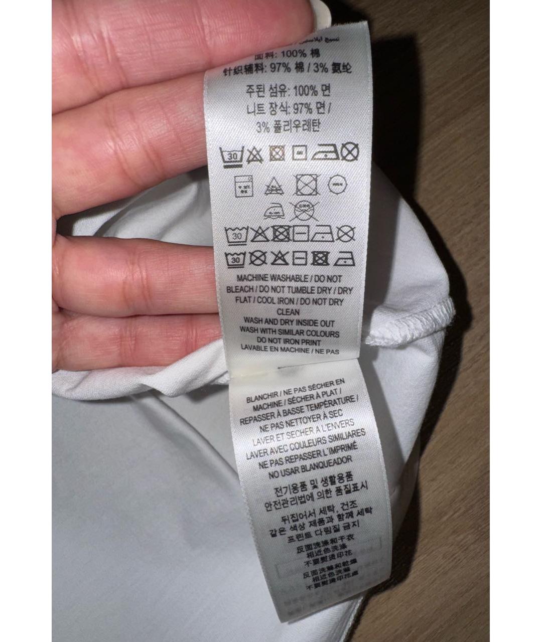 BURBERRY Белая хлопковая футболка, фото 5