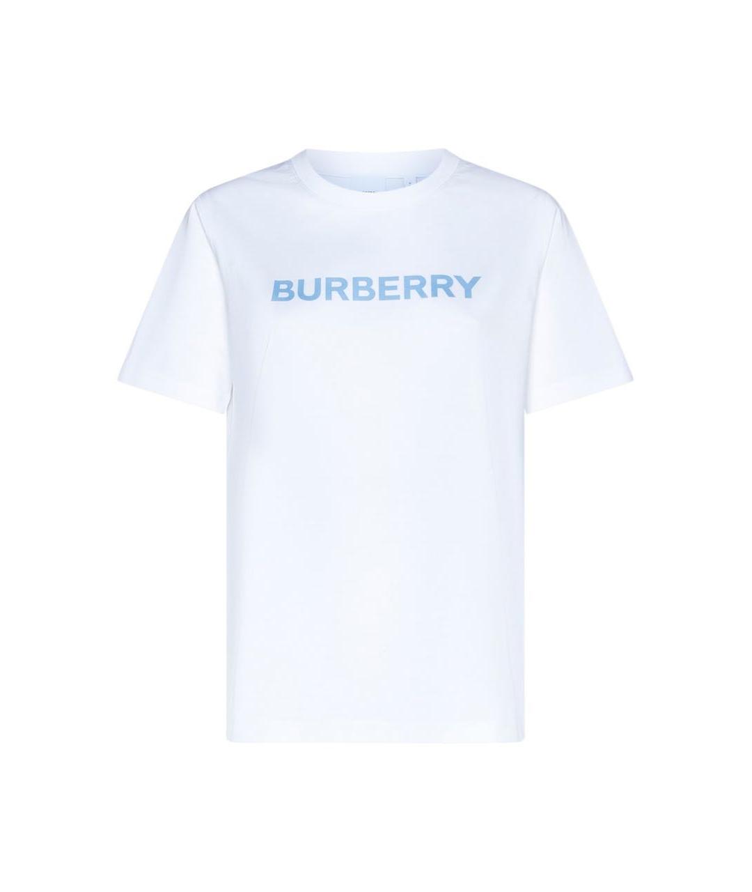 BURBERRY Белая хлопковая футболка, фото 1