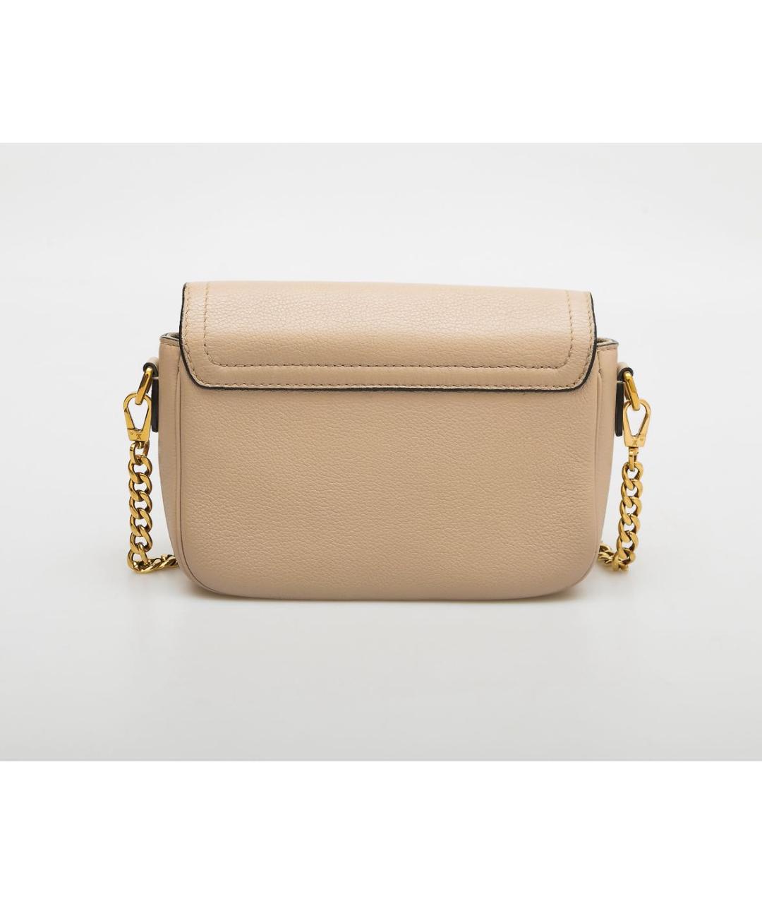 LOUIS VUITTON Бежевая кожаная сумка через плечо, фото 3