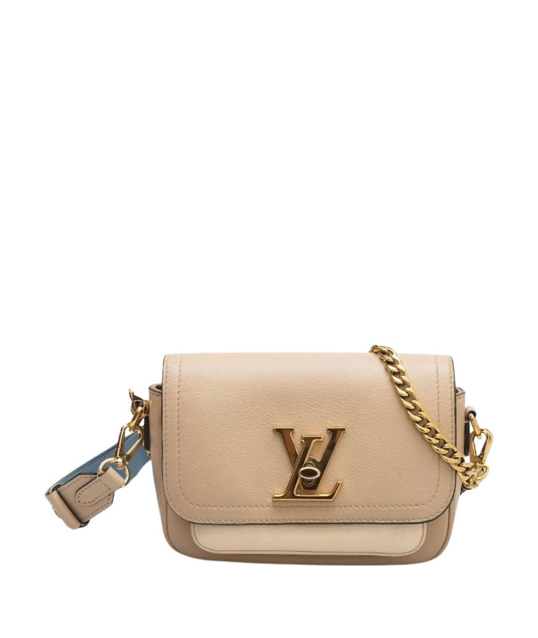 LOUIS VUITTON Бежевая кожаная сумка через плечо, фото 1