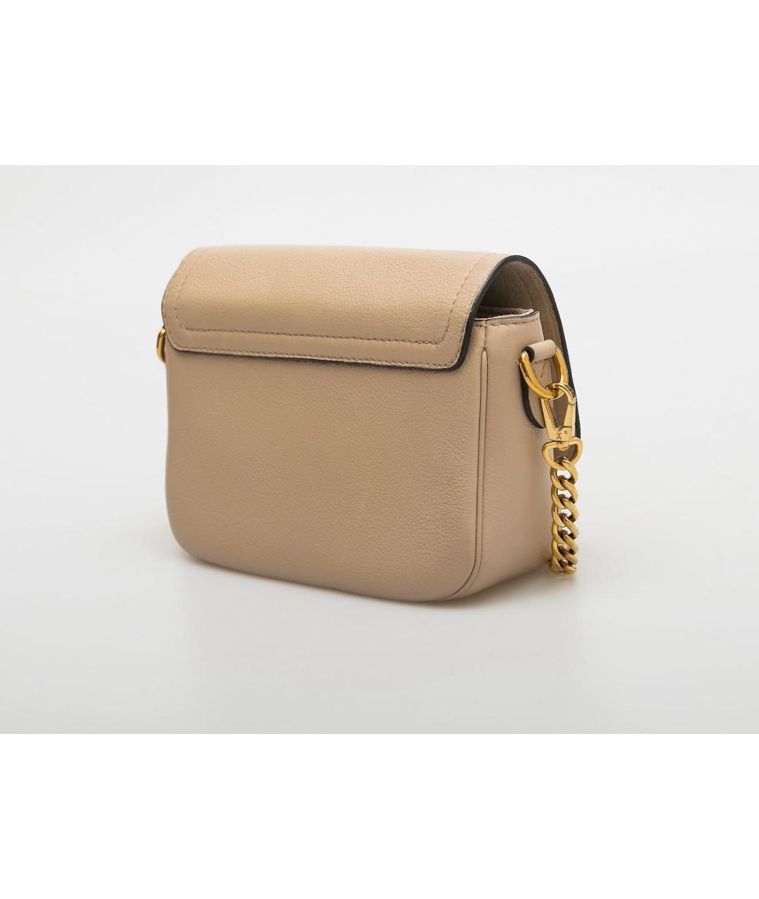 LOUIS VUITTON Бежевая кожаная сумка через плечо, фото 2