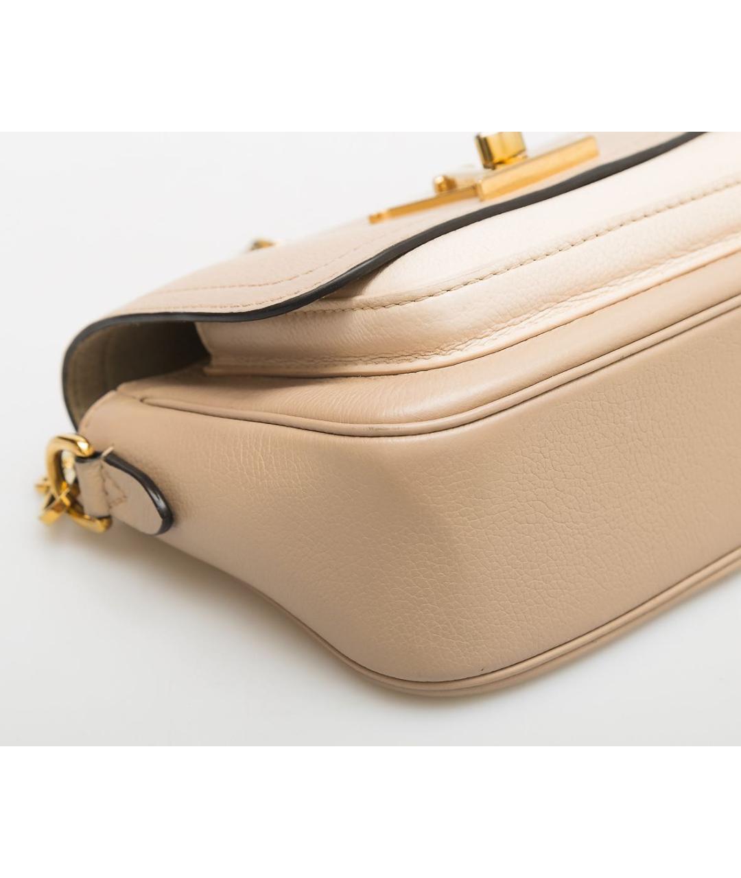 LOUIS VUITTON Бежевая кожаная сумка через плечо, фото 5