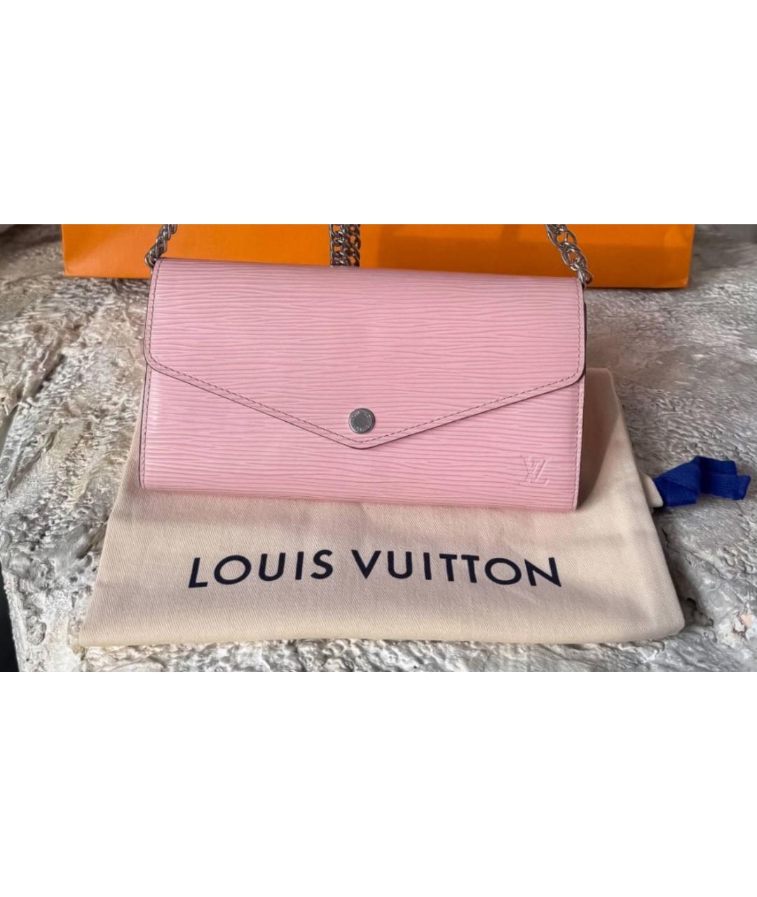 LOUIS VUITTON Розовая кожаная сумка через плечо, фото 2