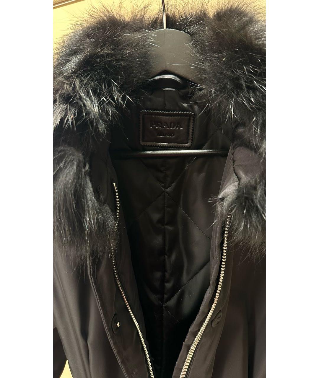 PRADA Черное полиэстеровое пальто, фото 4