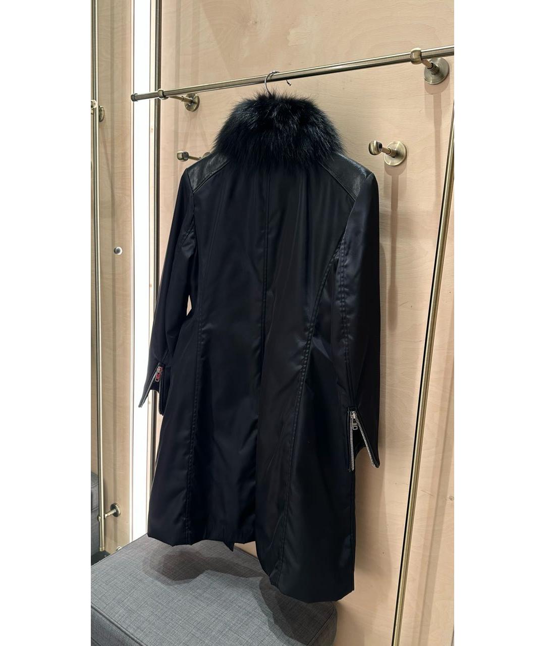 PRADA Черное полиэстеровое пальто, фото 2