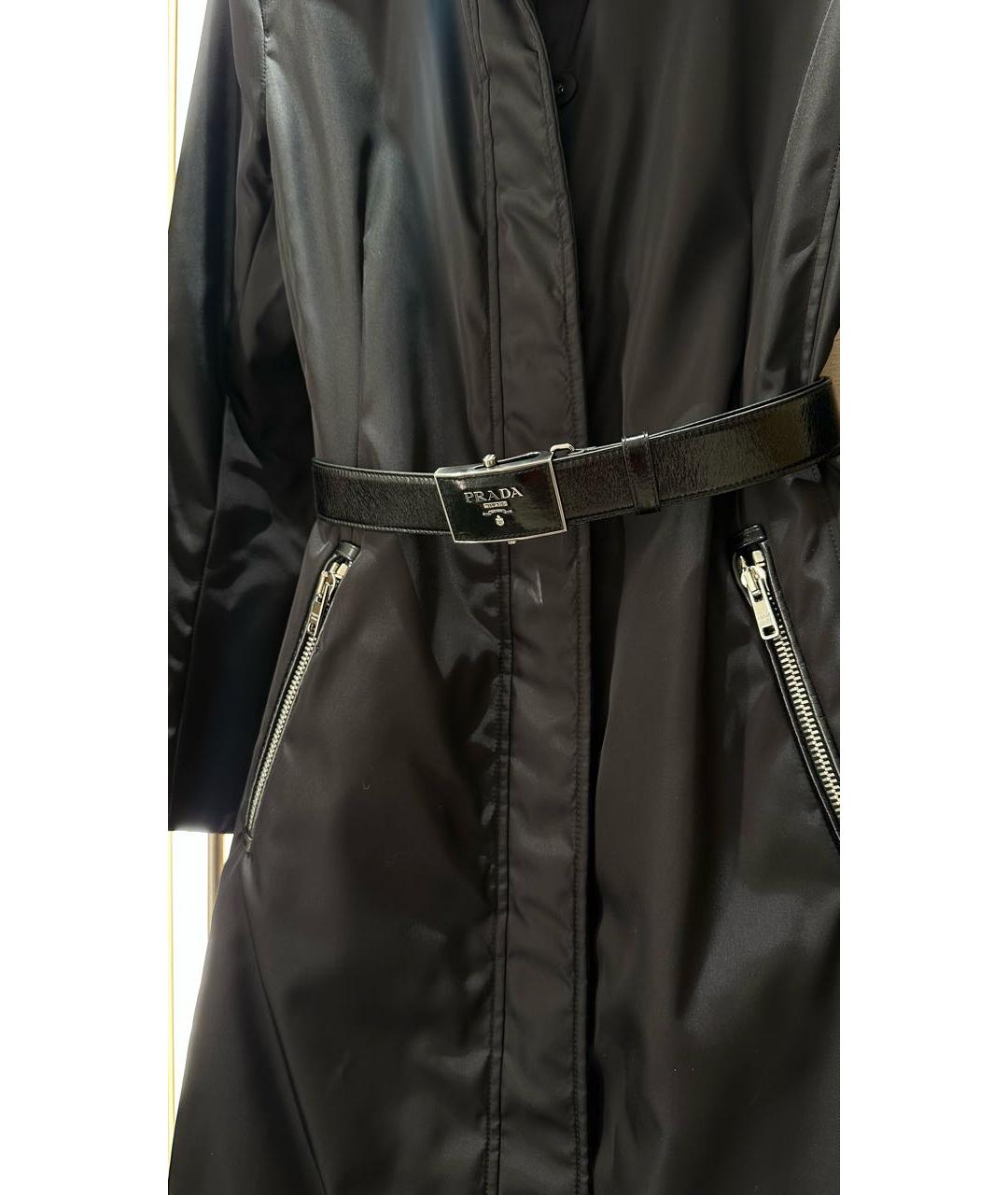 PRADA Черное полиэстеровое пальто, фото 3