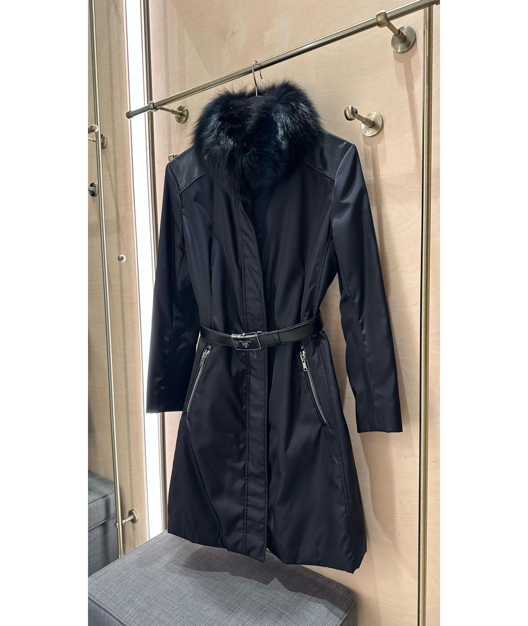 PRADA Черное полиэстеровое пальто, фото 9