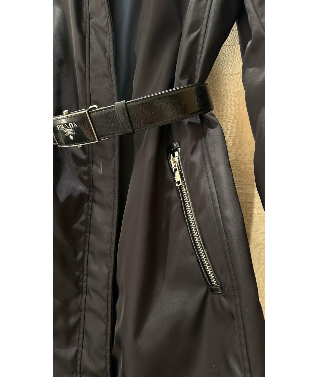 PRADA Черное полиэстеровое пальто, фото 5