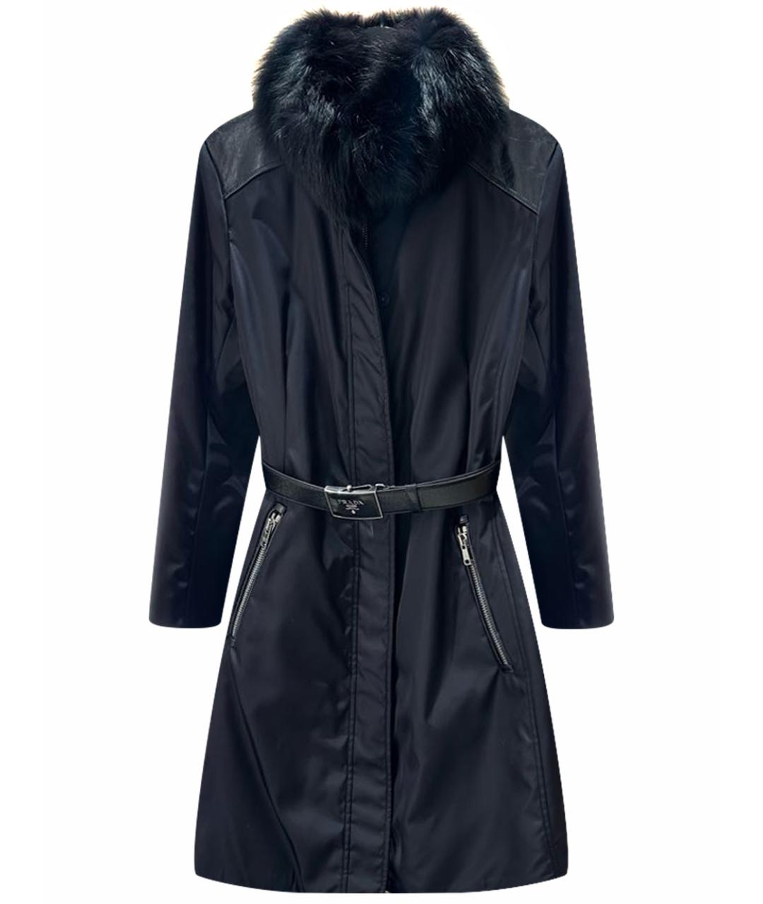 PRADA Черное полиэстеровое пальто, фото 1