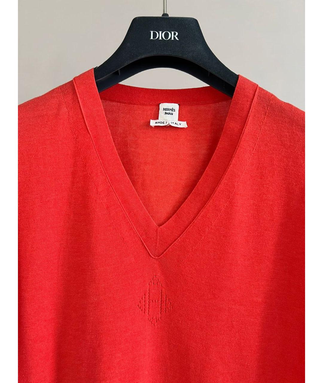 HERMES Красный хлопковый джемпер / свитер, фото 4
