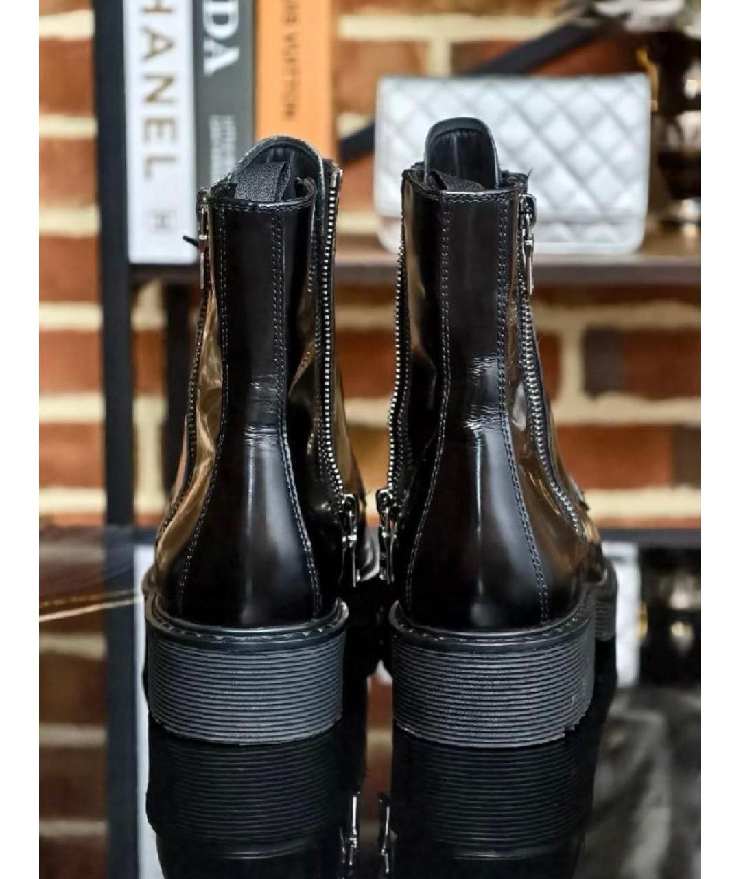 PRADA Черные ботинки из лакированной кожи, фото 4