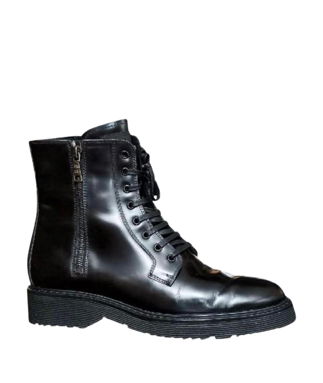 PRADA Черные ботинки из лакированной кожи, фото 1