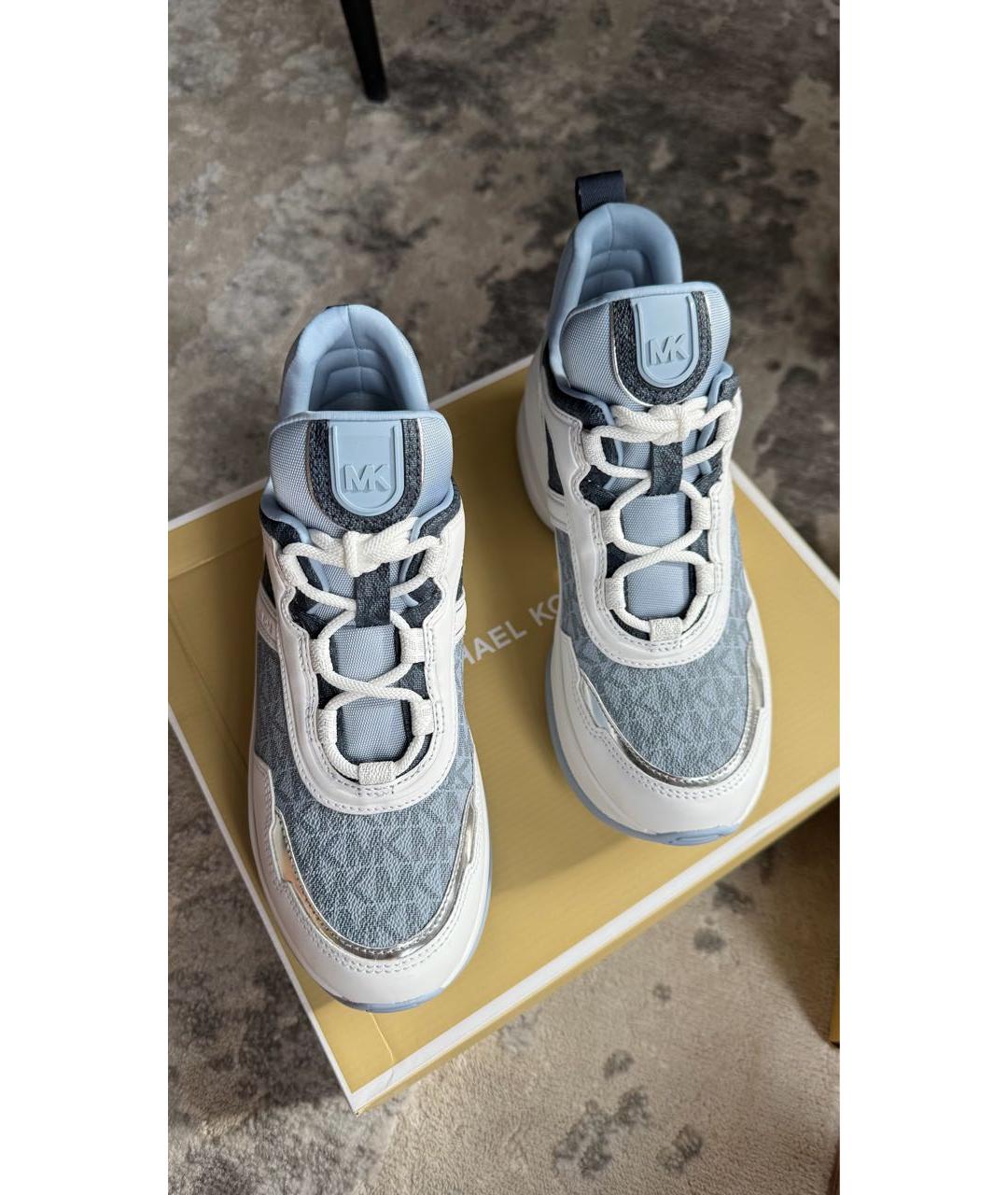 MICHAEL KORS Голубые кроссовки из искусственной кожи, фото 3