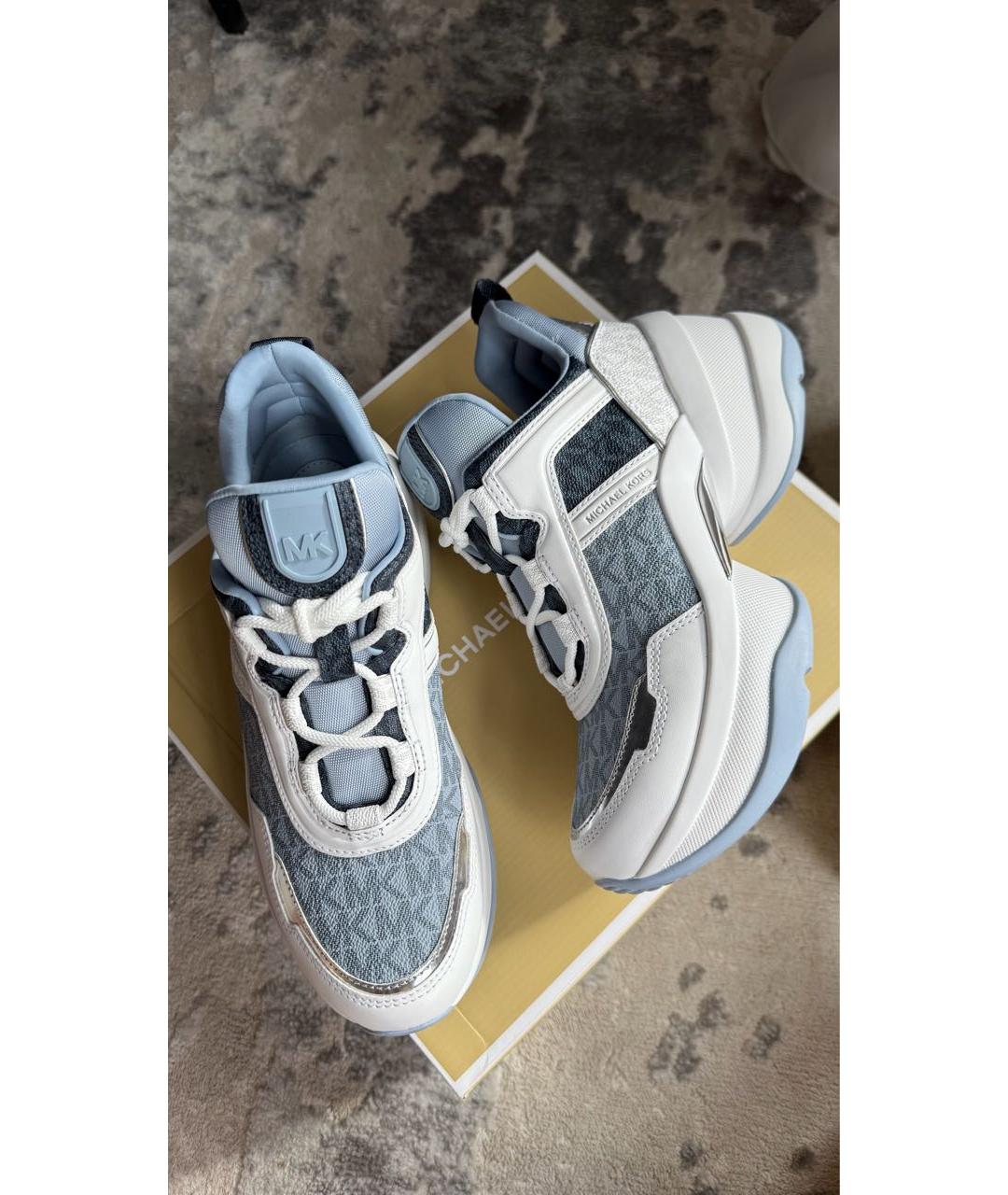 MICHAEL KORS Голубые кроссовки из искусственной кожи, фото 7