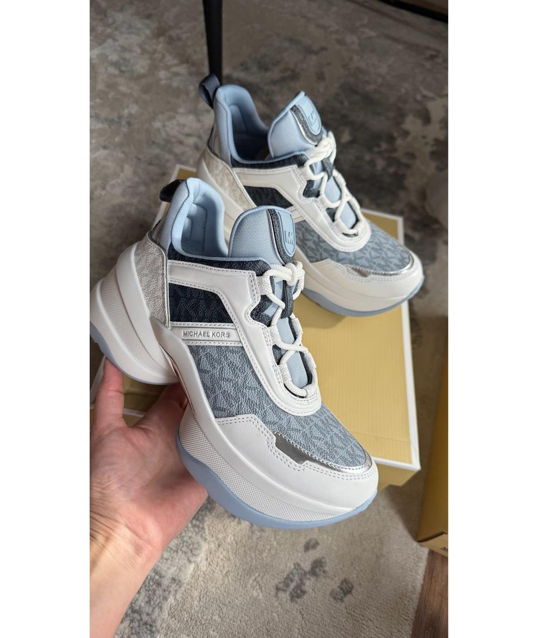 MICHAEL KORS Голубые кроссовки из искусственной кожи, фото 8