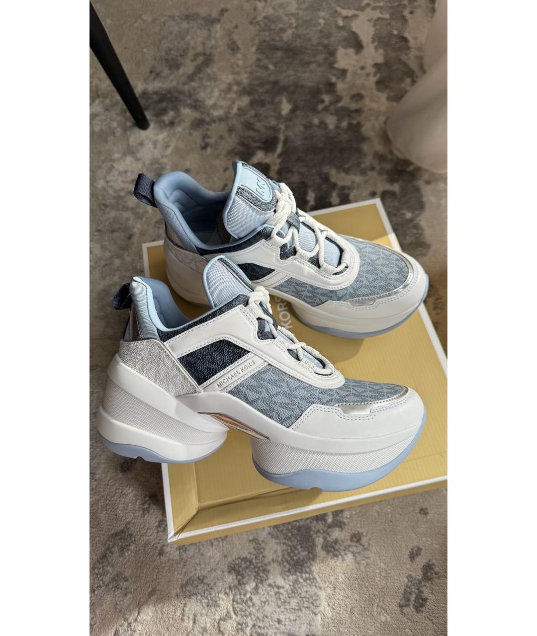 MICHAEL KORS Голубые кроссовки из искусственной кожи, фото 2