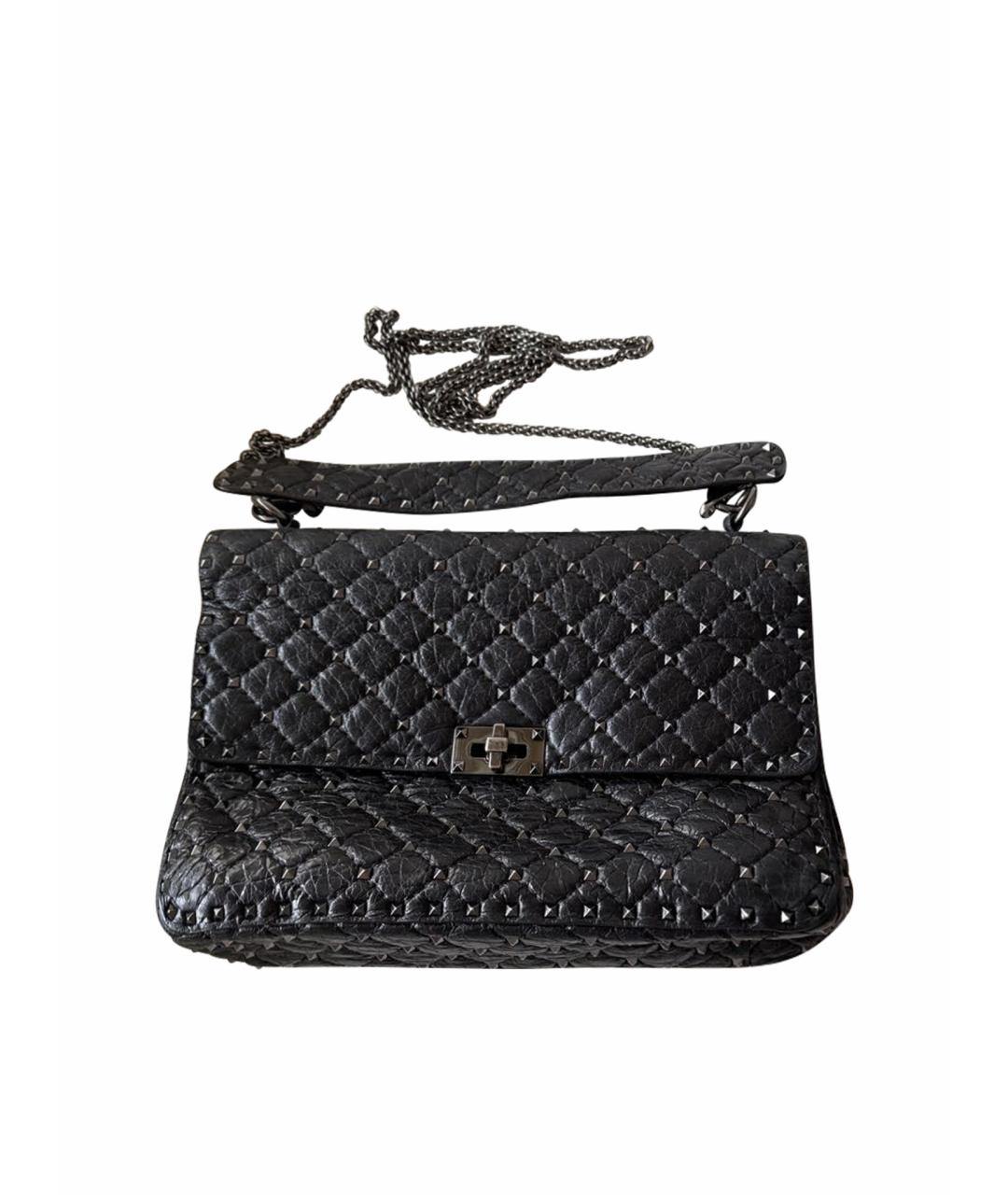 VALENTINO Черная кожаная сумка через плечо, фото 1