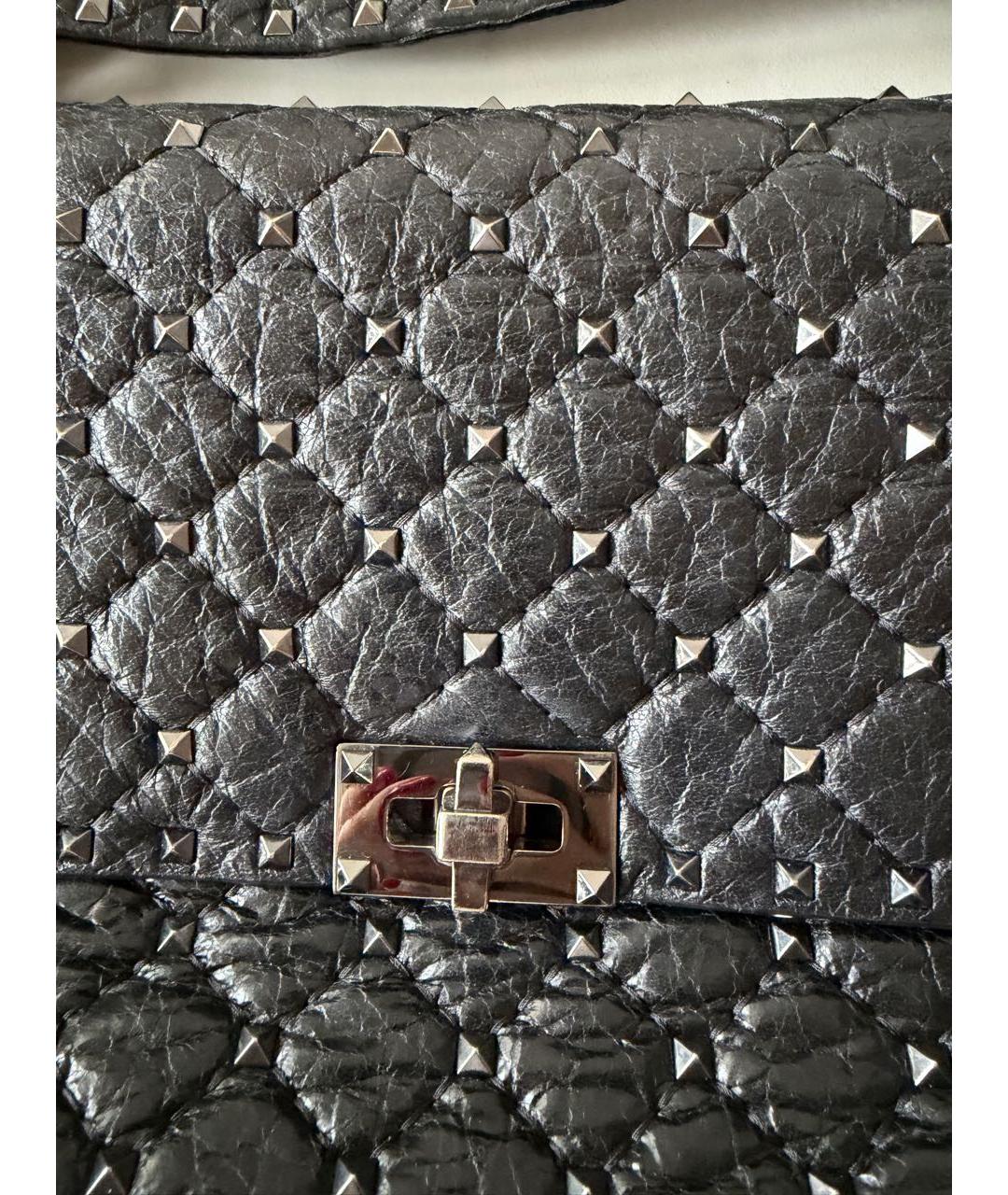 VALENTINO Черная кожаная сумка через плечо, фото 3