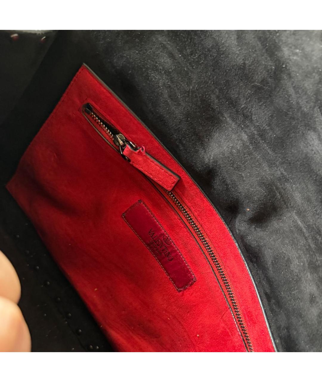 VALENTINO Черная кожаная сумка через плечо, фото 4
