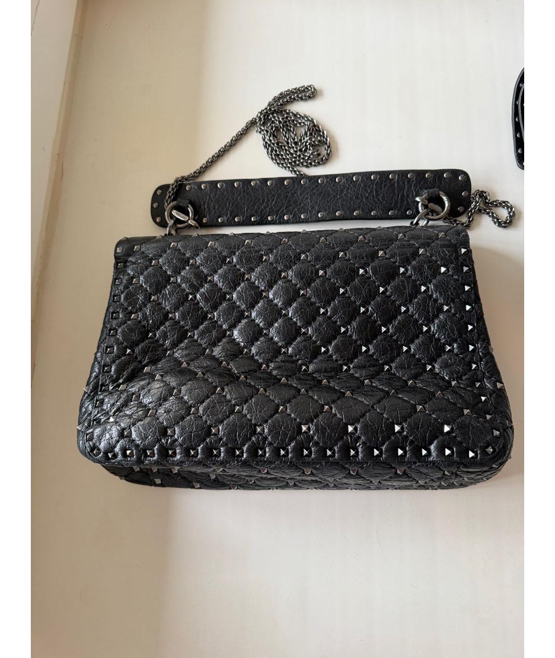 VALENTINO Черная кожаная сумка через плечо, фото 2