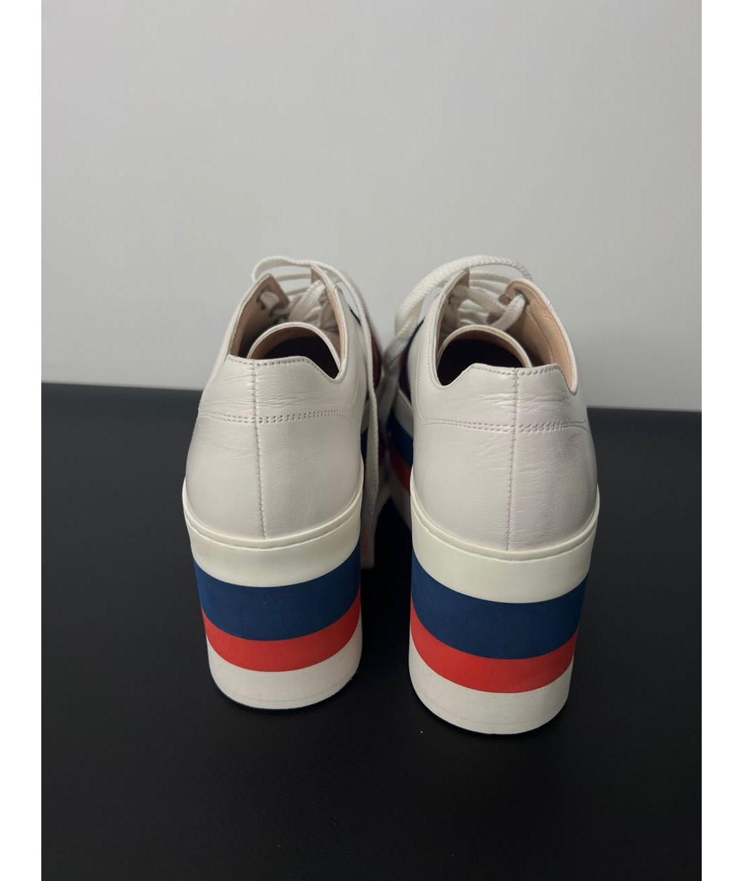 GUCCI Белые кожаные кроссовки, фото 6