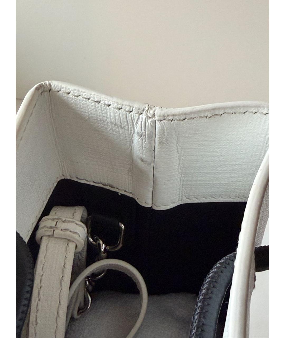 BALENCIAGA Белая кожаная сумка с короткими ручками, фото 4