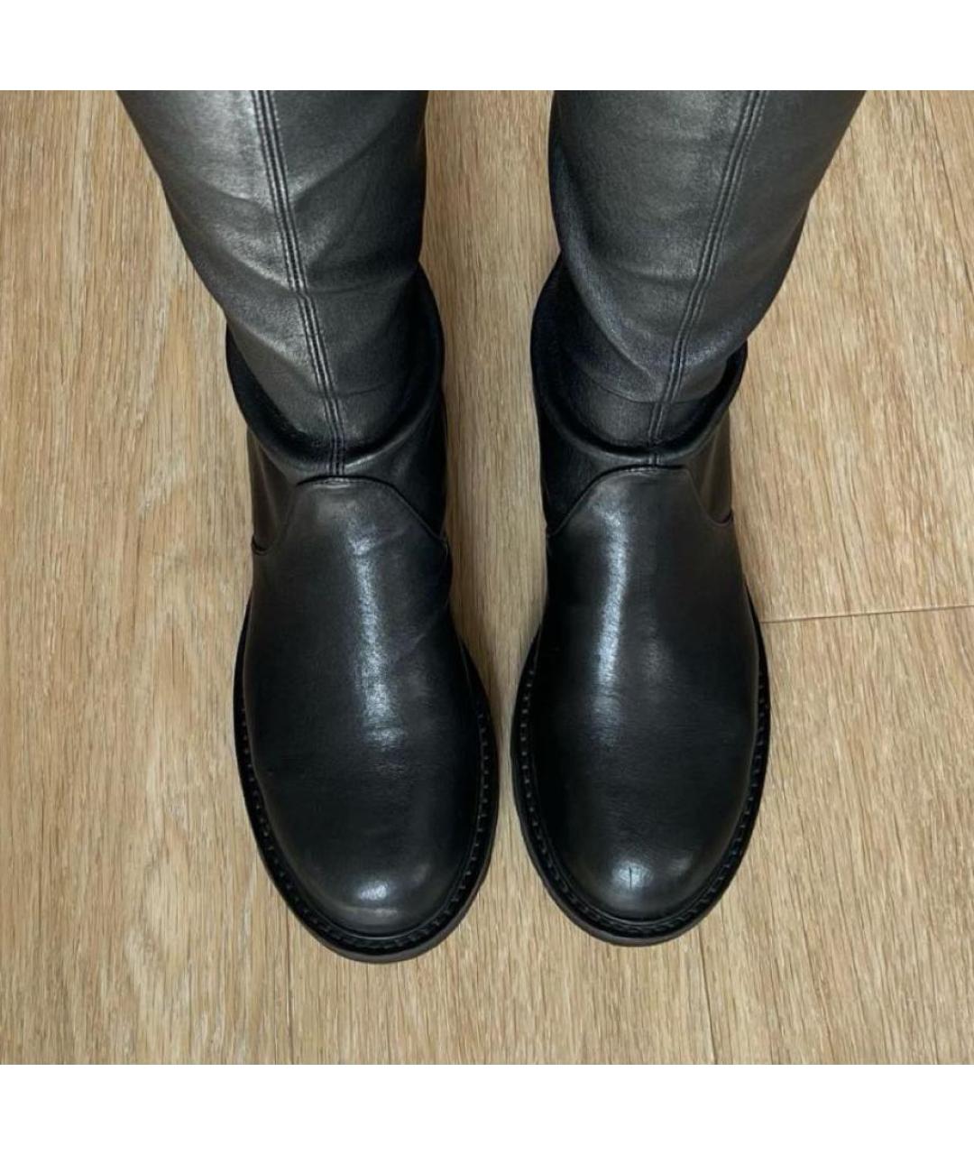 STUART WEITZMAN Черные кожаные ботфорты, фото 3