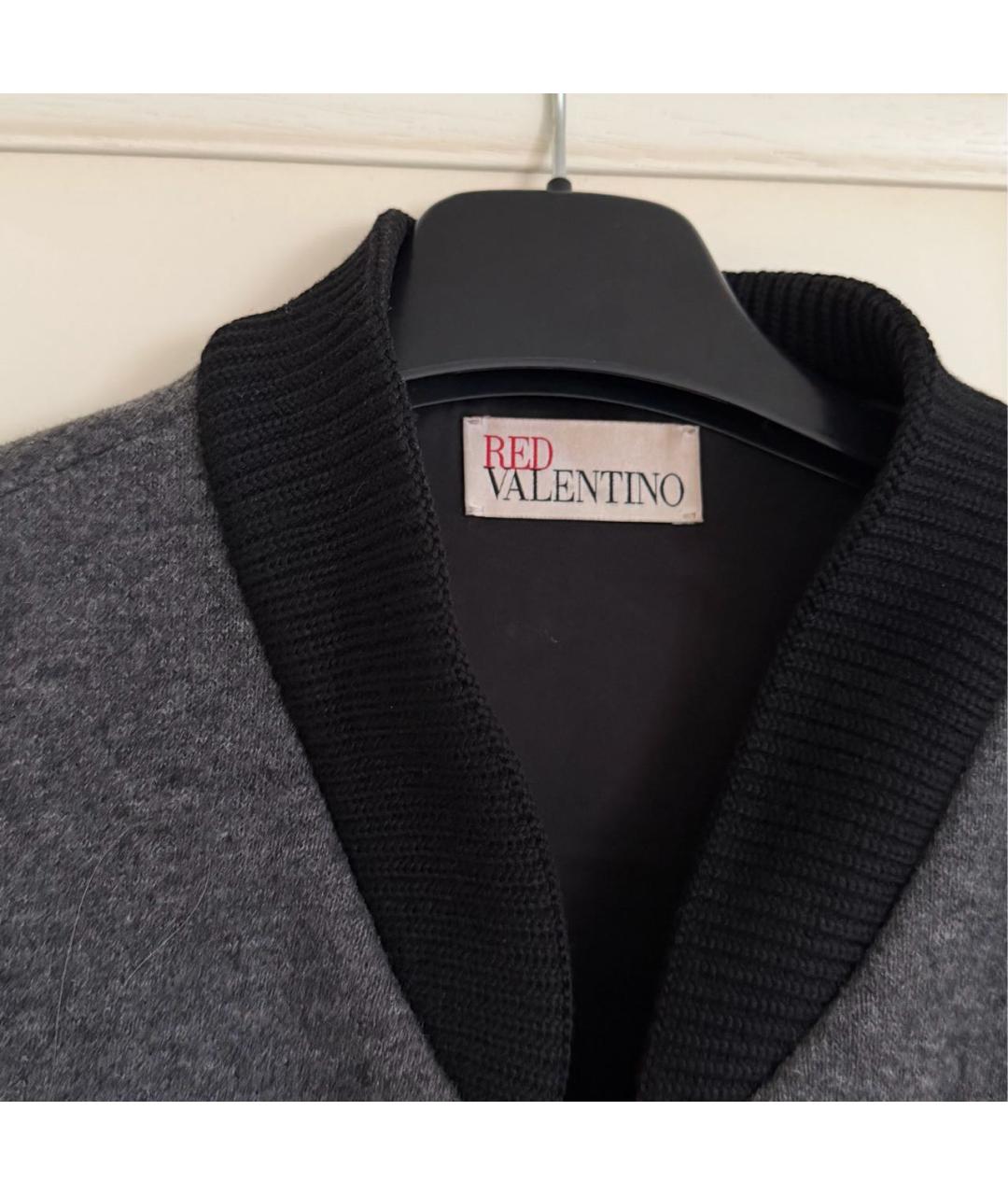 RED VALENTINO Серое шерстяное пальто, фото 3