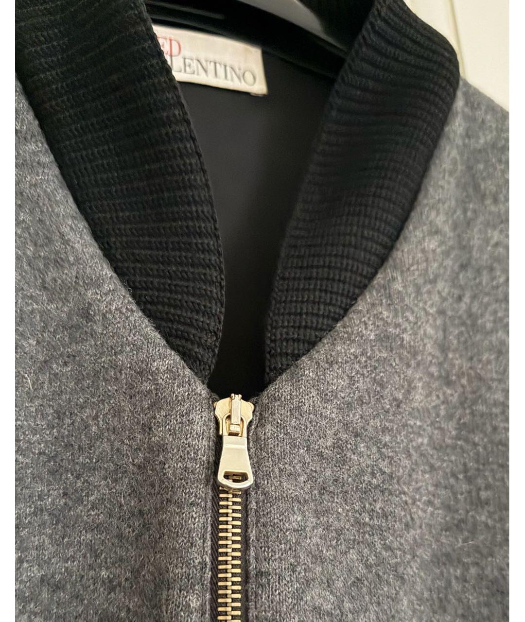 RED VALENTINO Серое шерстяное пальто, фото 4