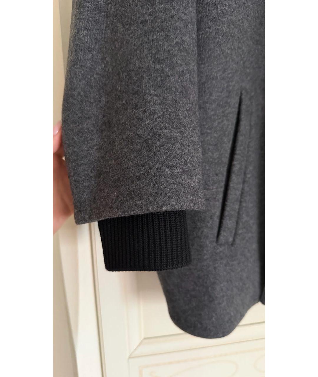 RED VALENTINO Серое шерстяное пальто, фото 5