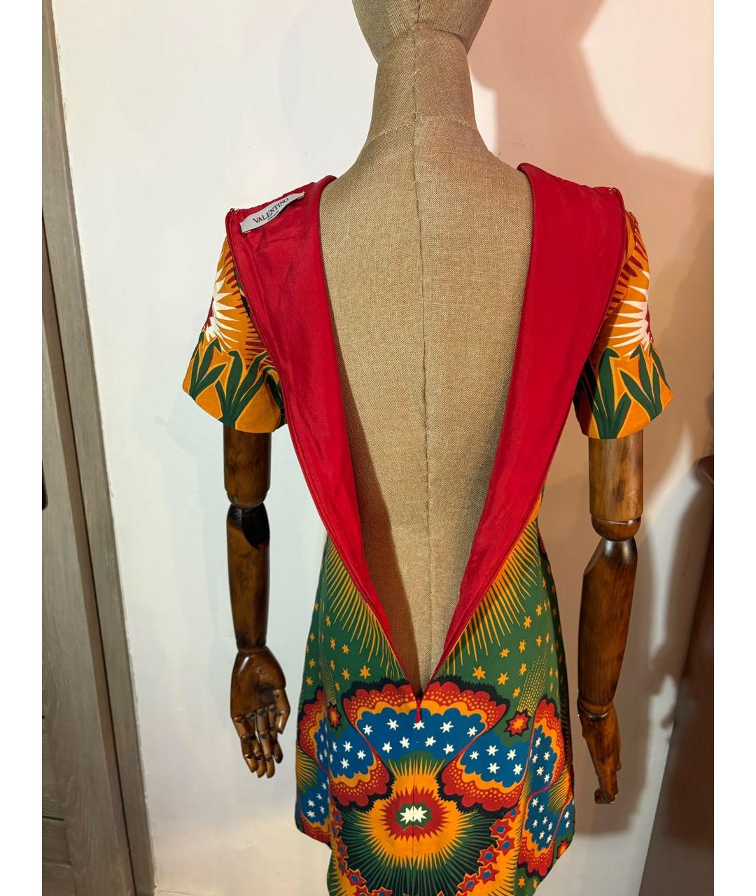 VALENTINO Мульти шелковое коктейльное платье, фото 3