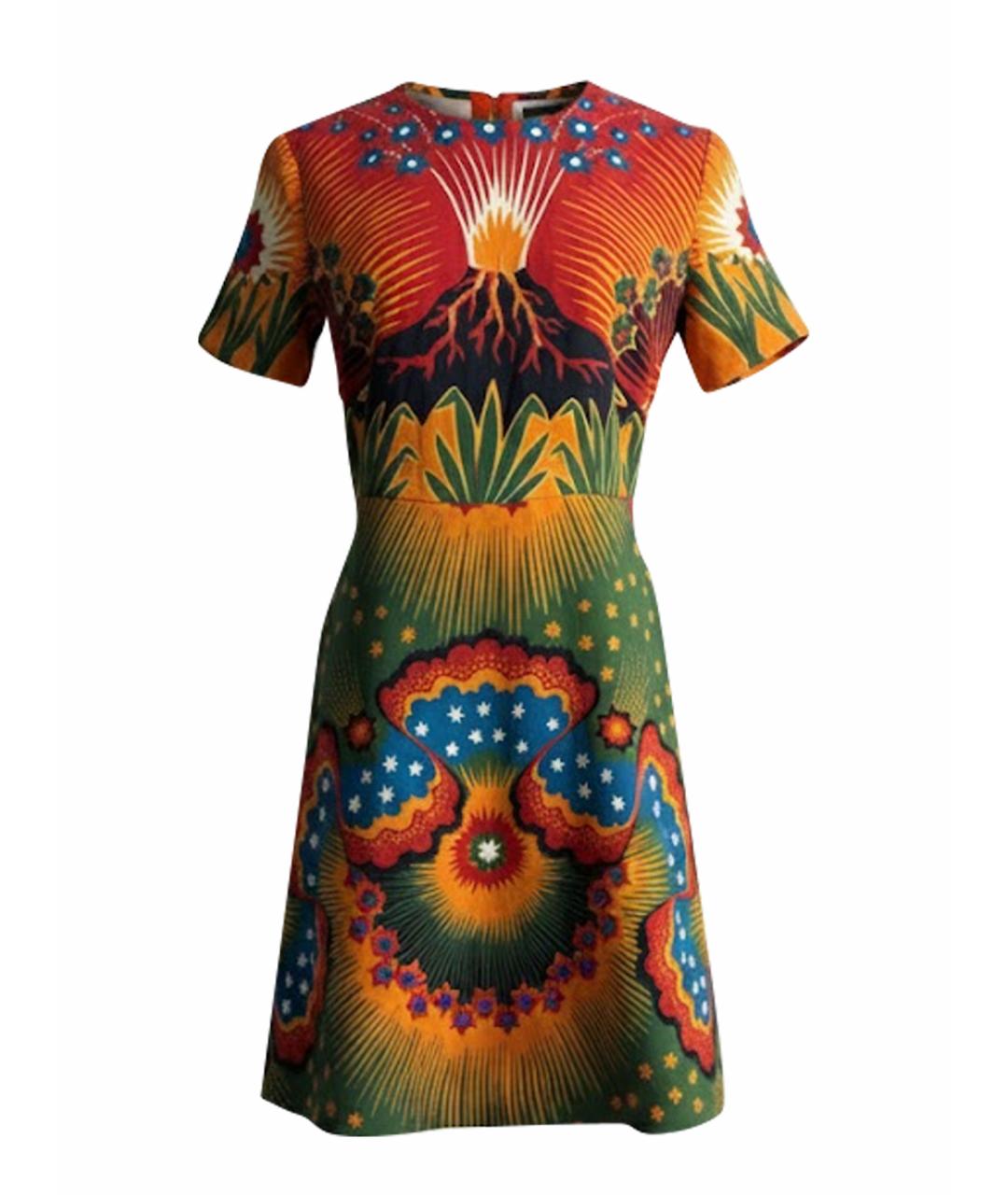 VALENTINO Мульти шелковое коктейльное платье, фото 1