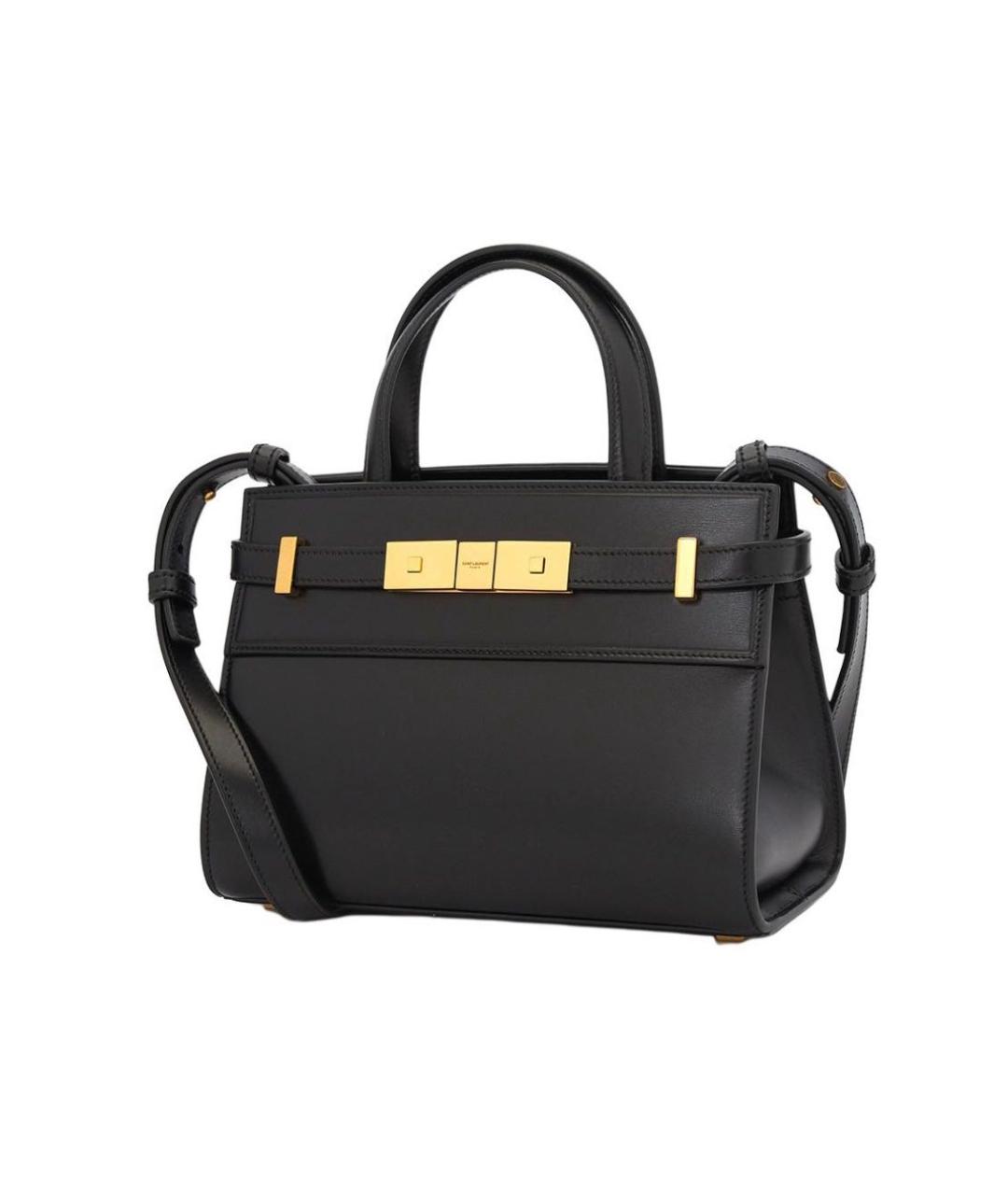 SAINT LAURENT Черная кожаная сумка через плечо, фото 2
