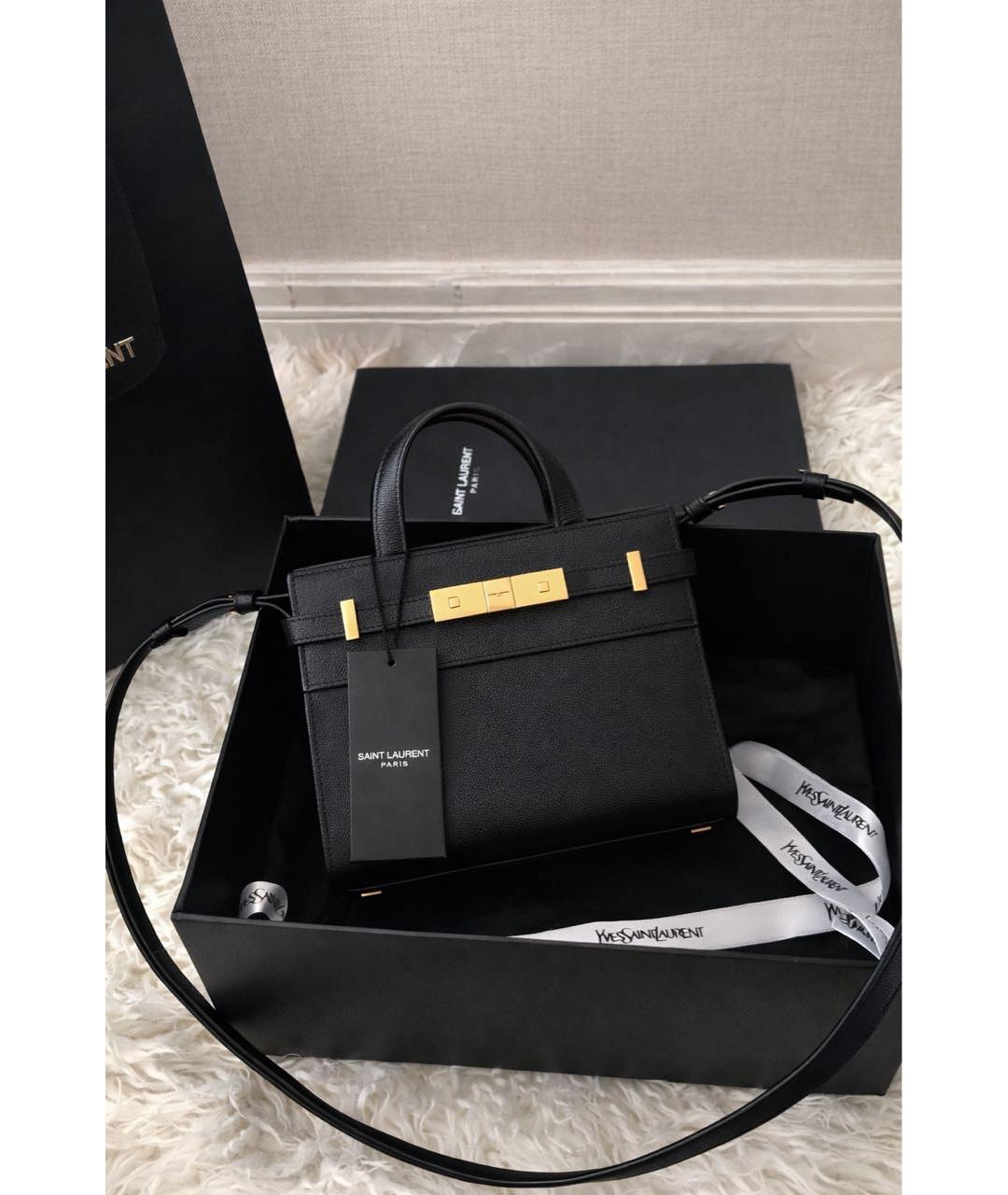 SAINT LAURENT Черная кожаная сумка через плечо, фото 7