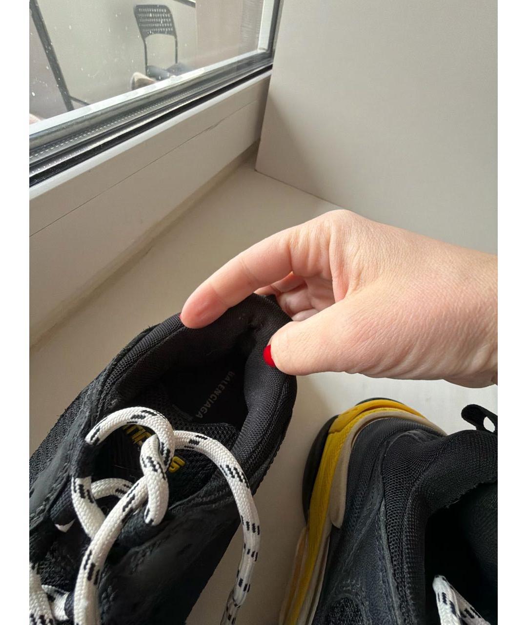 BALENCIAGA Черные кожаные кроссовки, фото 7