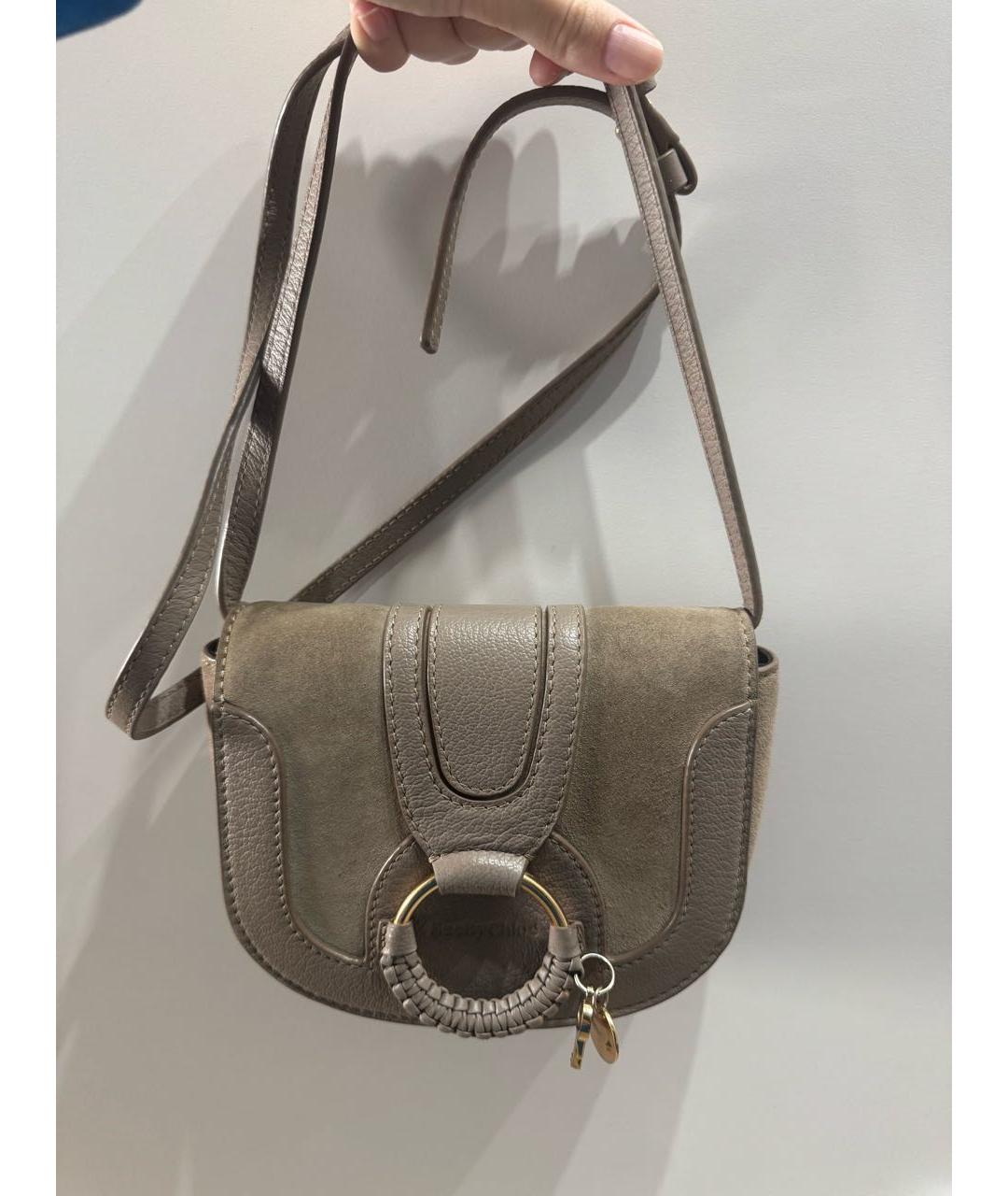 SEE BY CHLOE Бежевая кожаная сумка через плечо, фото 2