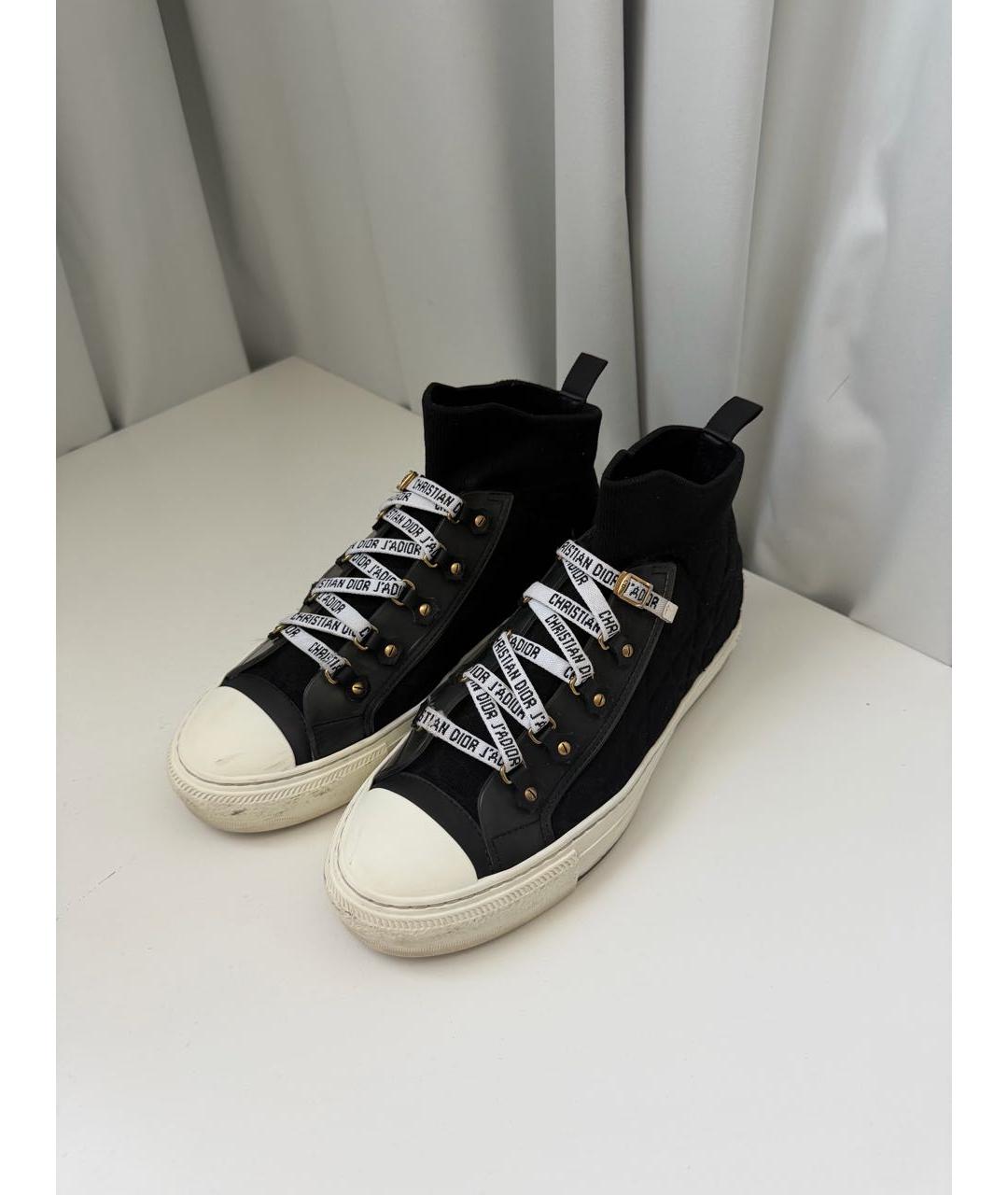 CHRISTIAN DIOR Черные текстильные кеды, фото 2