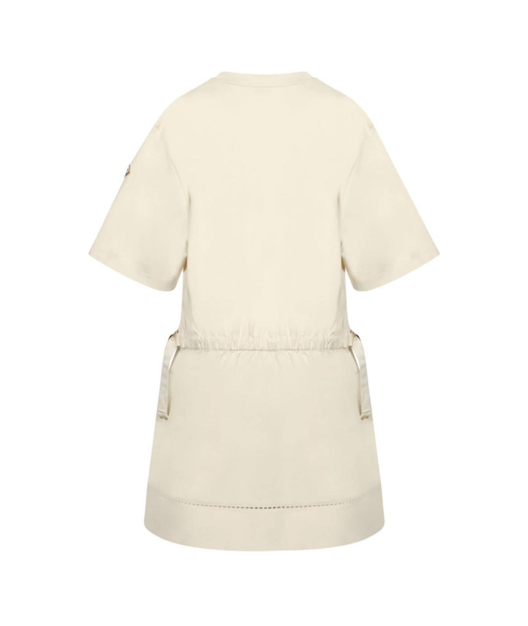 MONCLER Бежевое хлопковое повседневное платье, фото 2