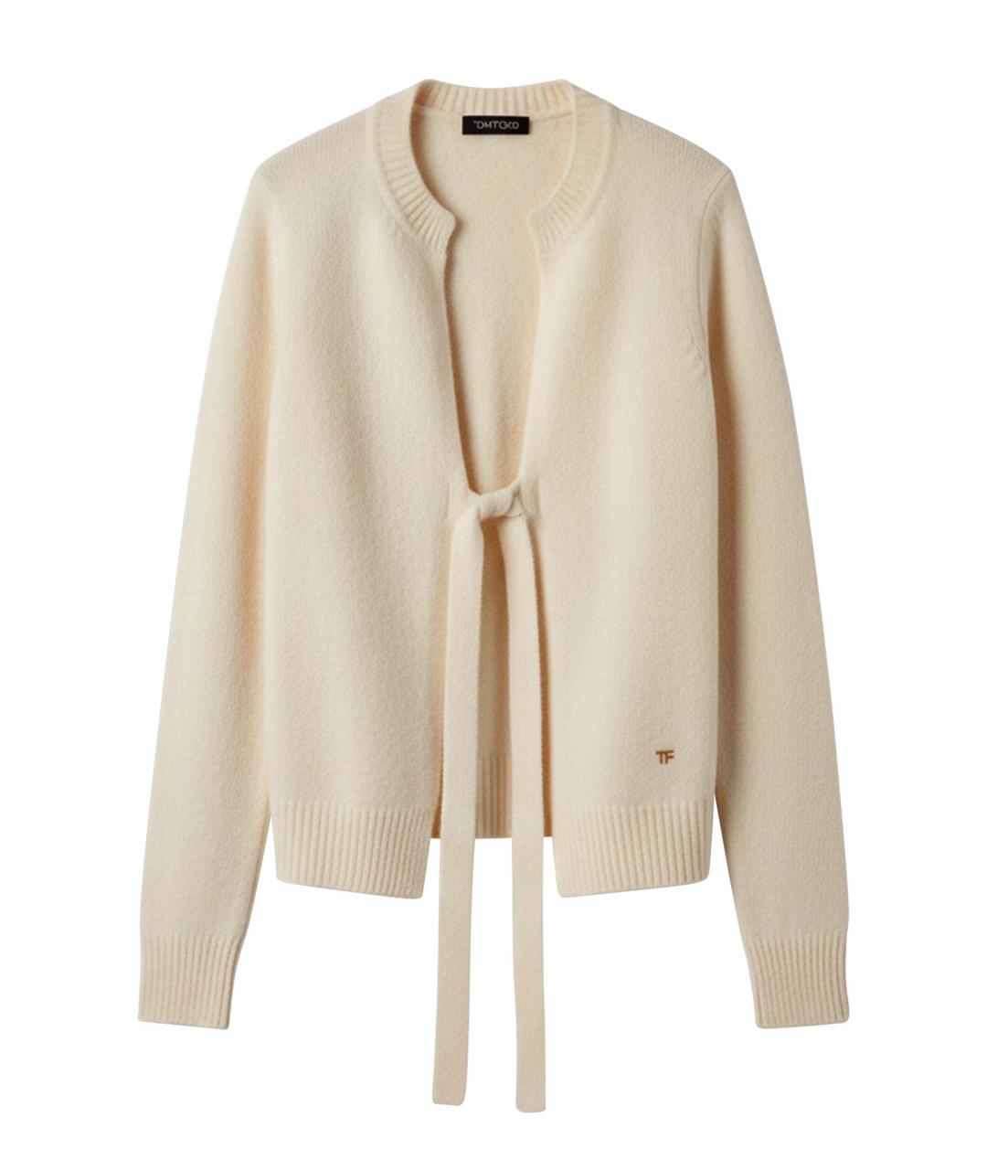 TOM FORD Белый шерстяной кардиган, фото 1