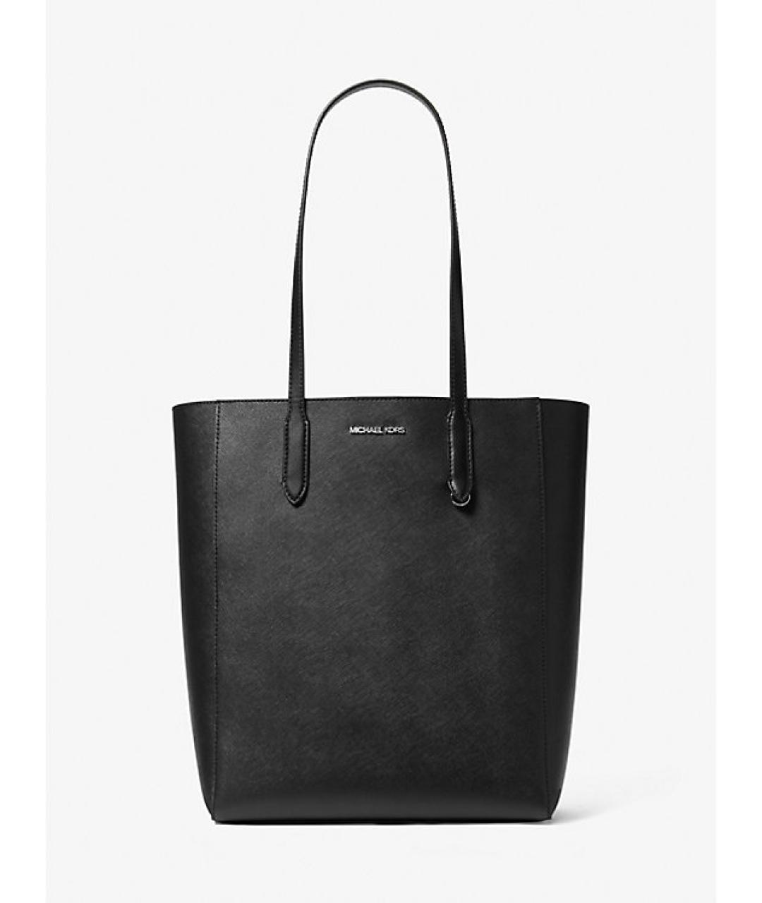 MICHAEL KORS Черная кожаная сумка тоут, фото 2