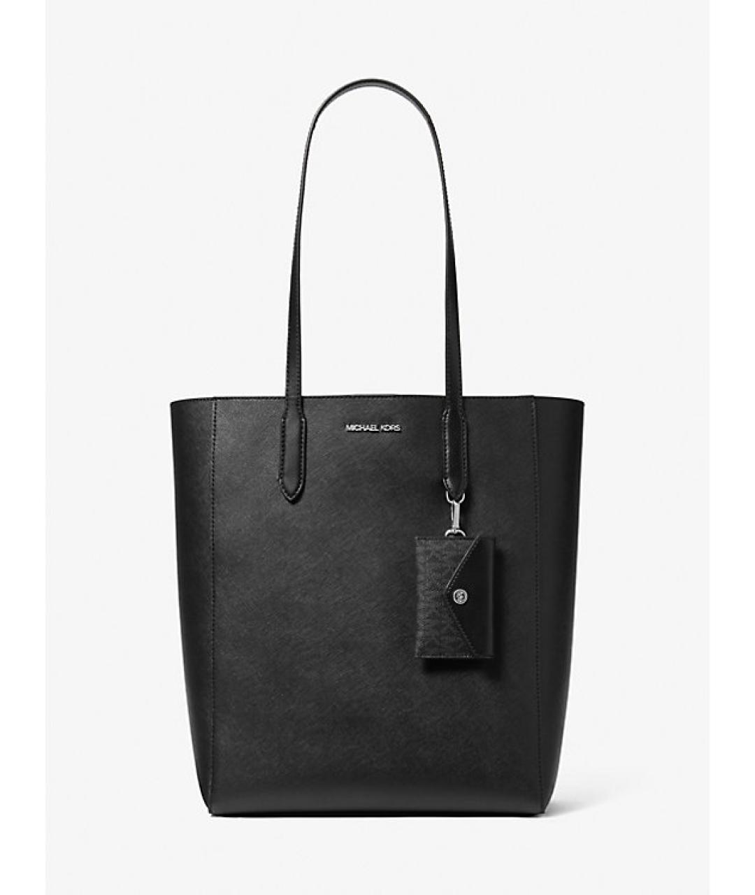 MICHAEL KORS Черная кожаная сумка тоут, фото 8