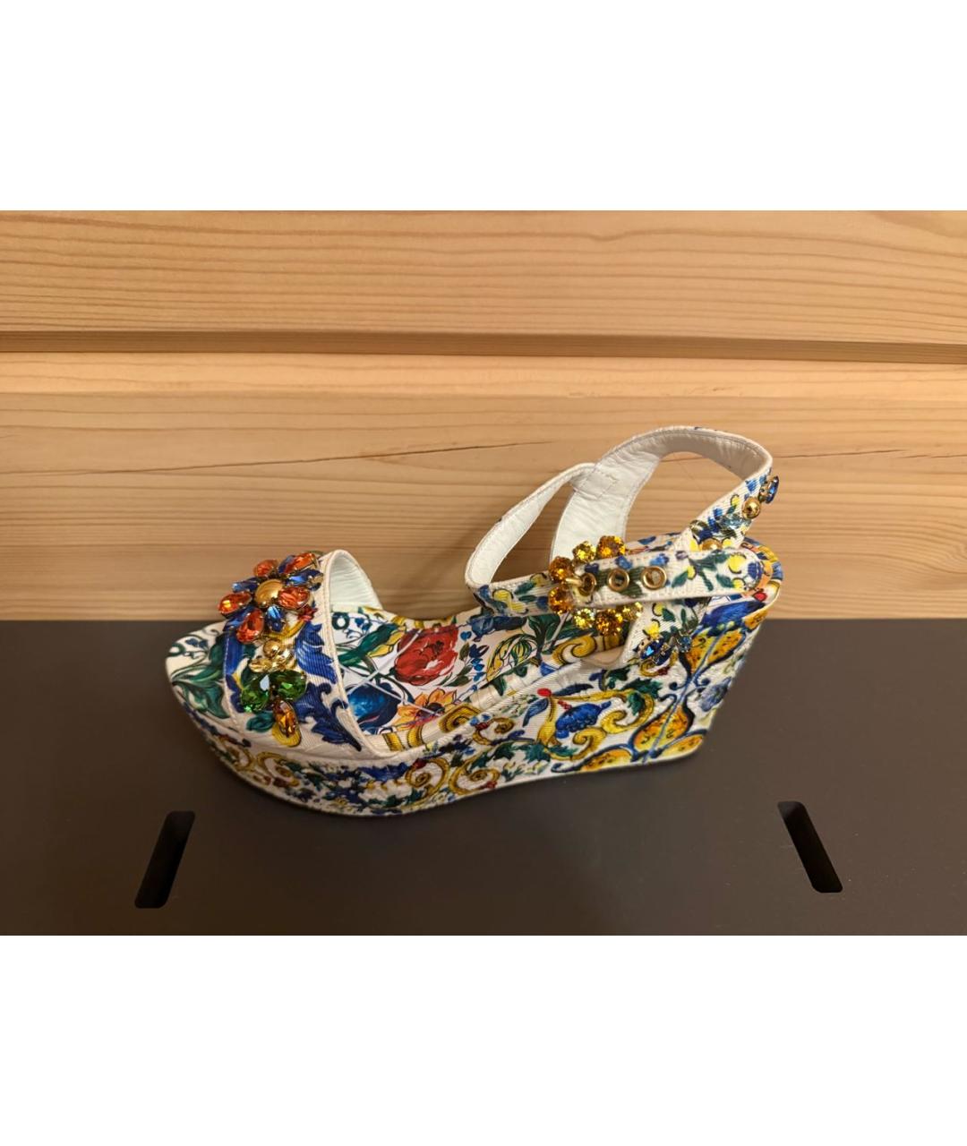 DOLCE&GABBANA Мульти текстильные босоножки, фото 4