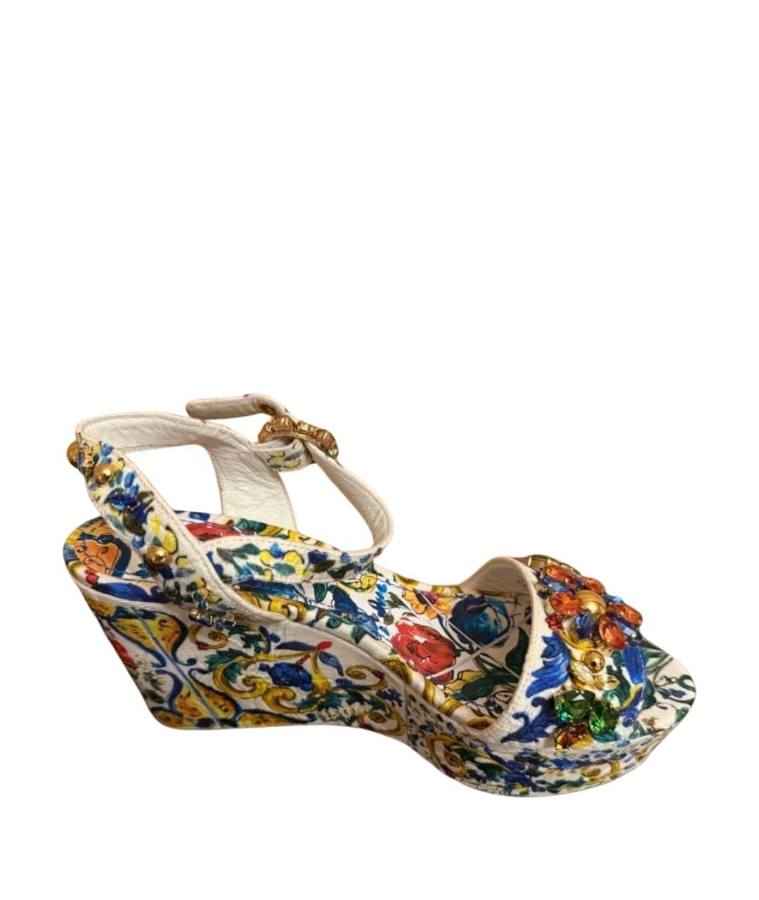 DOLCE&GABBANA Мульти текстильные босоножки, фото 1