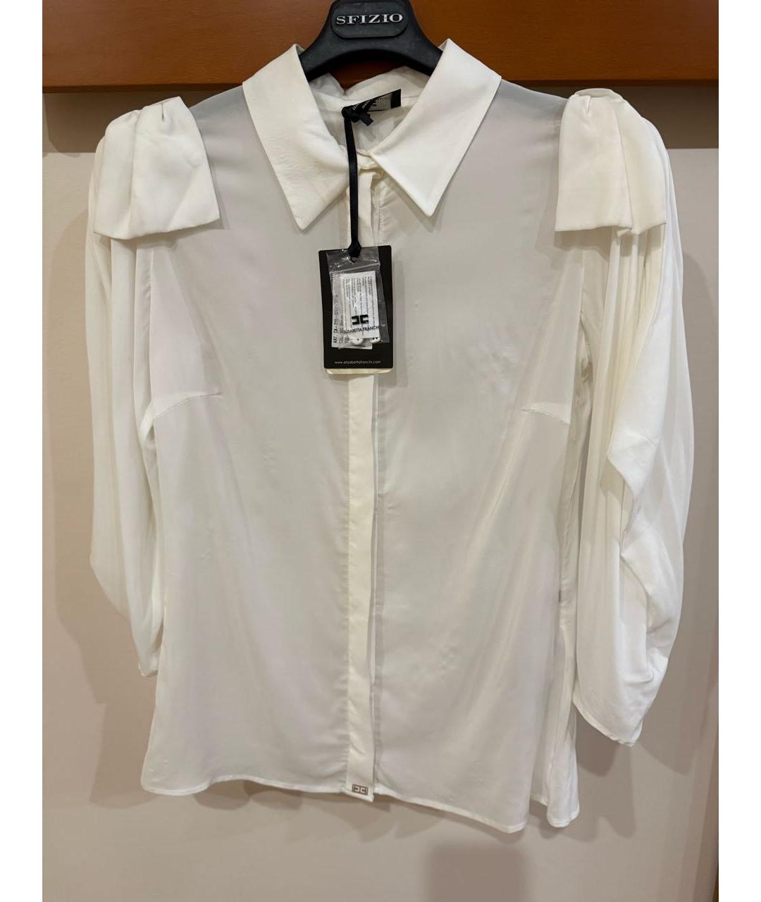 ELISABETTA FRANCHI Белая вискозная блузы, фото 9