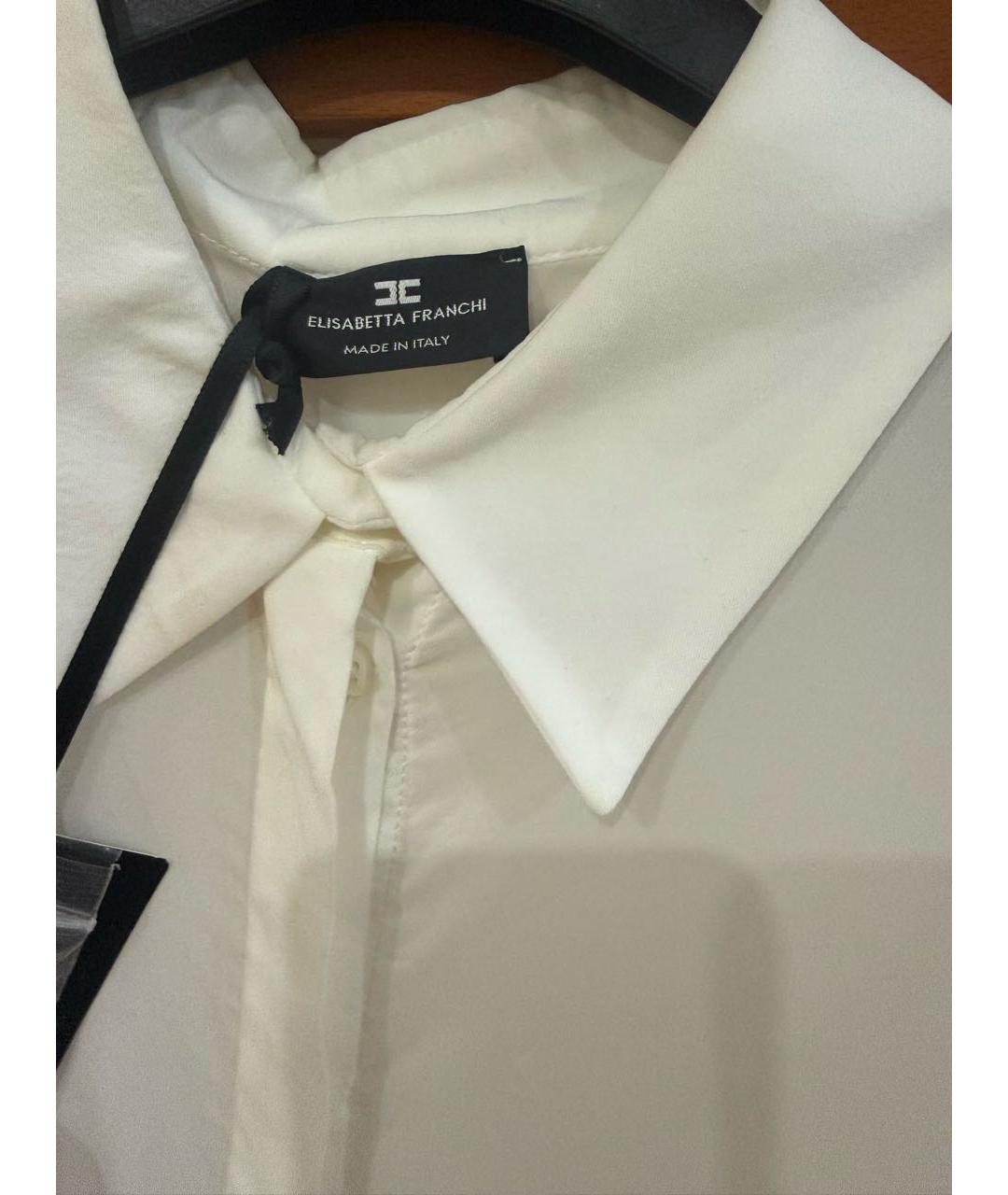 ELISABETTA FRANCHI Белая вискозная блузы, фото 3