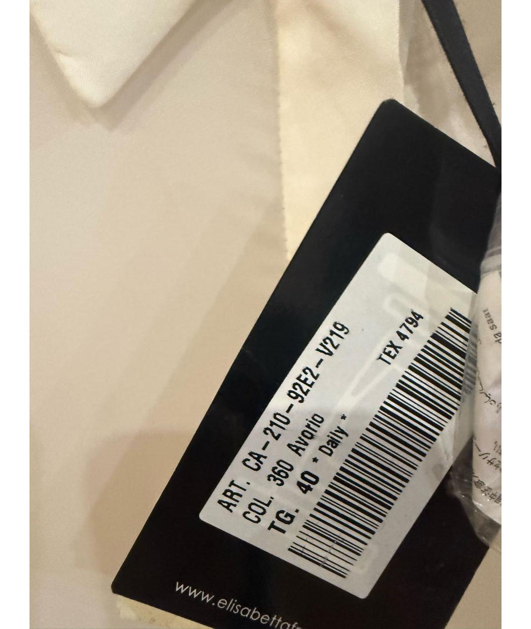 ELISABETTA FRANCHI Белая вискозная блузы, фото 5