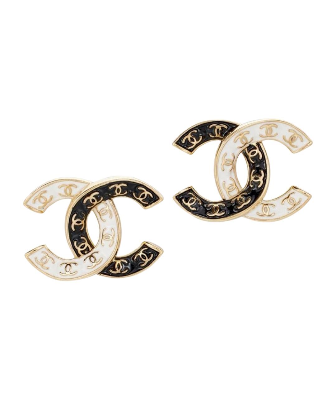 CHANEL Золотые металлические серьги, фото 1