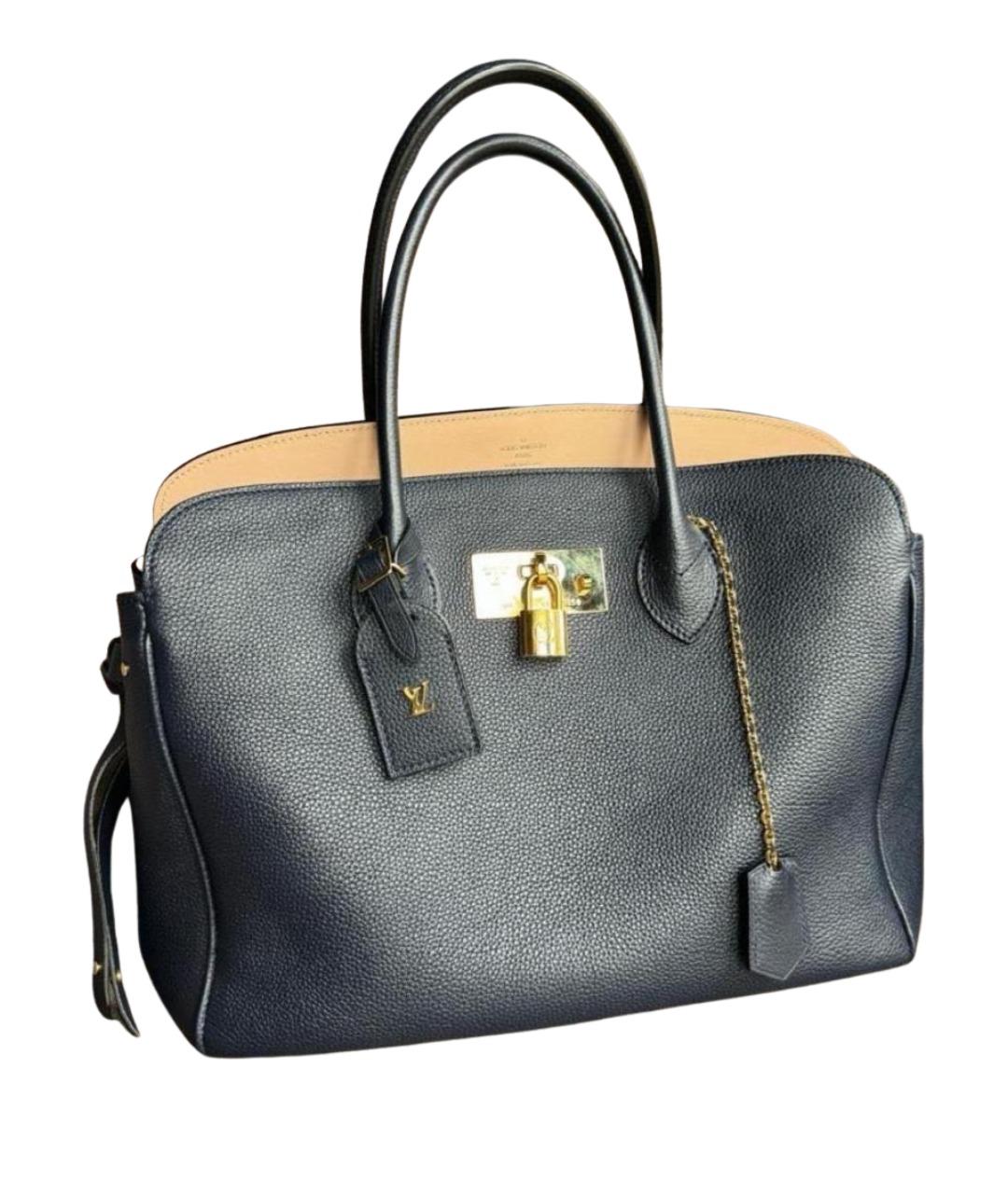 LOUIS VUITTON Темно-синяя кожаная сумка тоут, фото 1